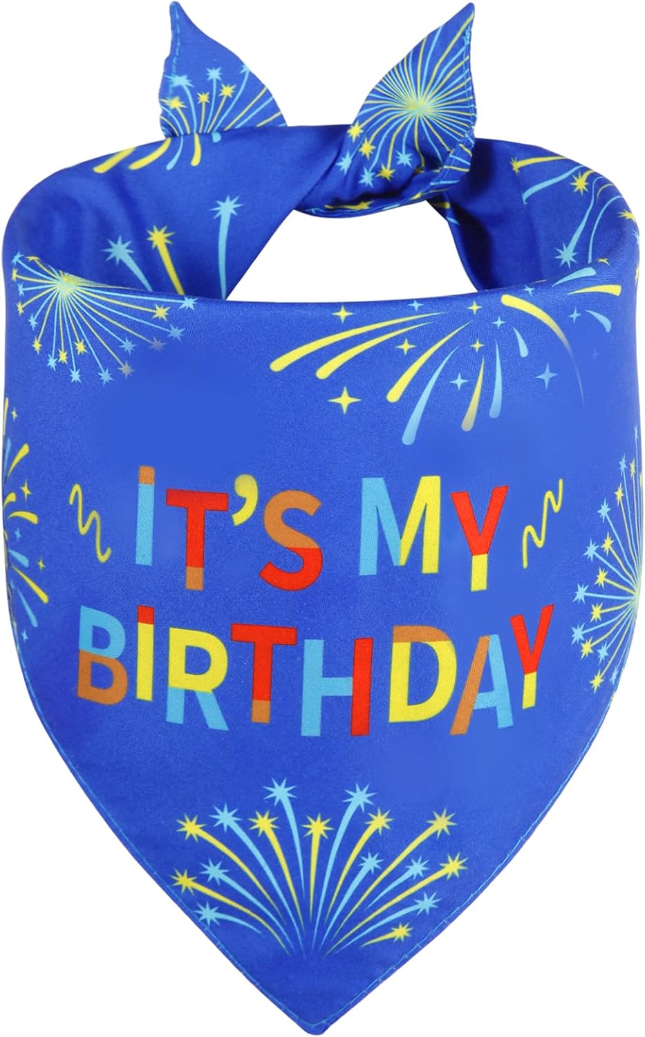 Bandana azul cumpleaños perro extra grande reversible