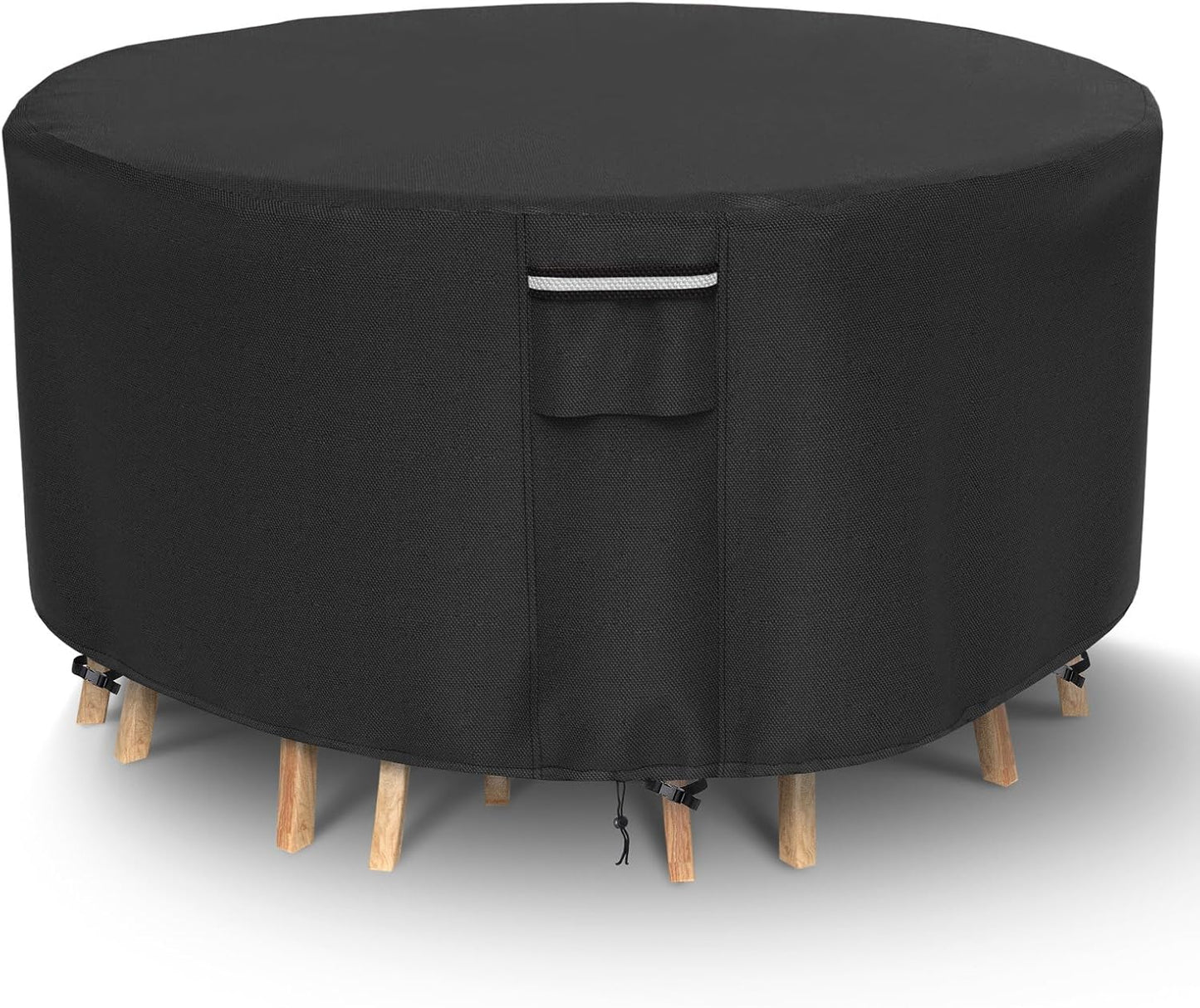 Fundas redondas muebles patio 72x28pulg resistente UV negro