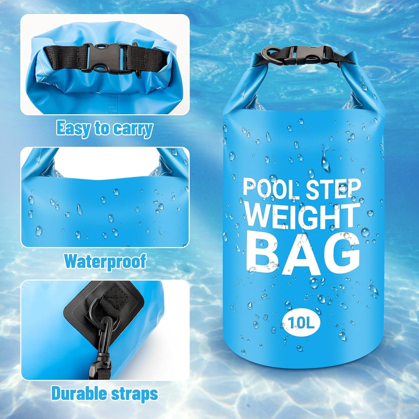 2 Pzas Bolsas Arena Piscina PVC 500D 20L Impermeables