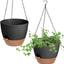 2 Macetas Colgantes Riego Automático 8" Negro