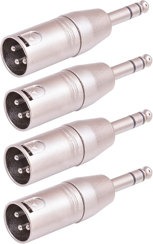 4 Adaptadores TRS a XLR 1/4pulg Macho