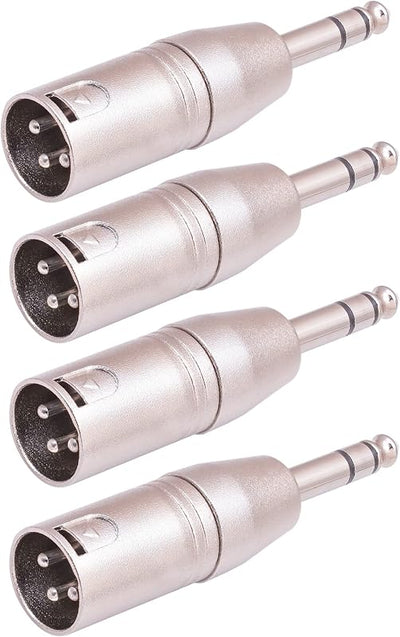 4 Adaptadores TRS a XLR 1/4pulg Macho