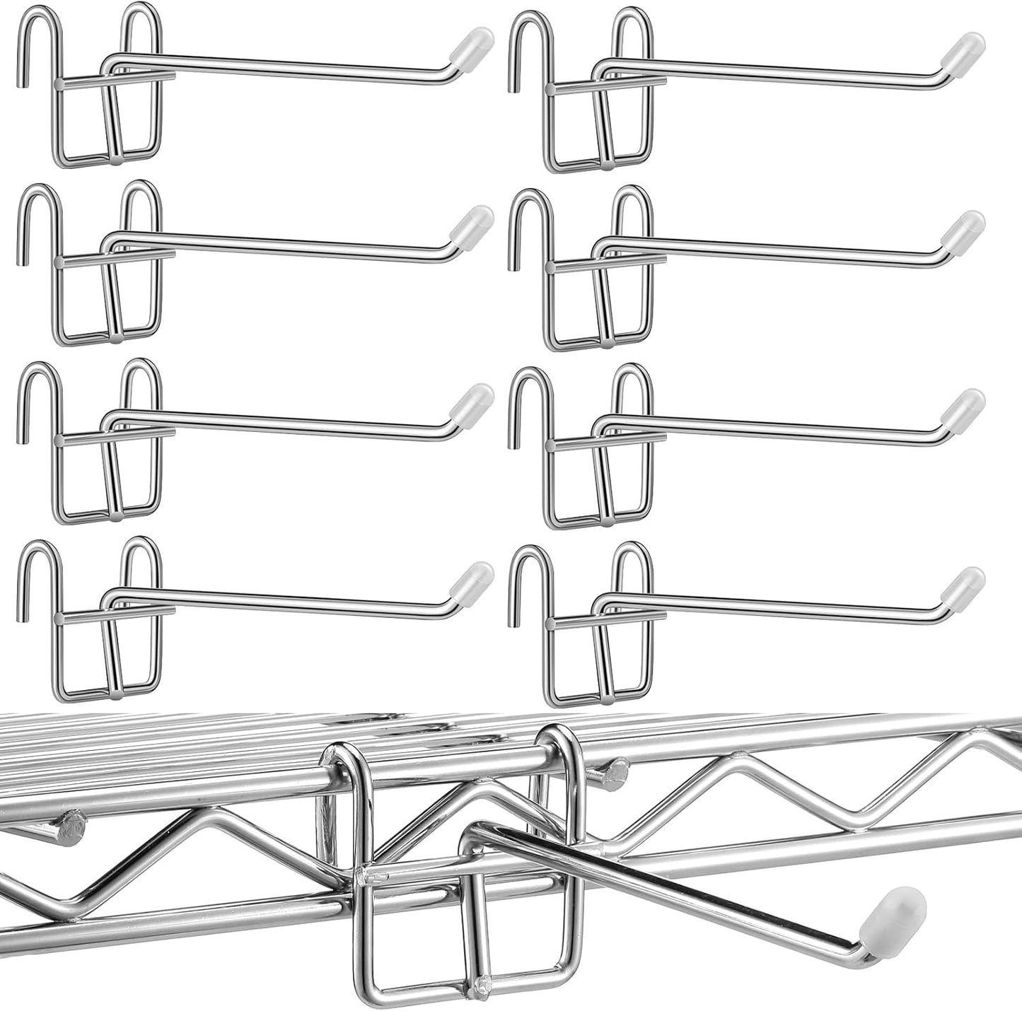 8 Ganchos Metal para Estantes Utensilios Cocina