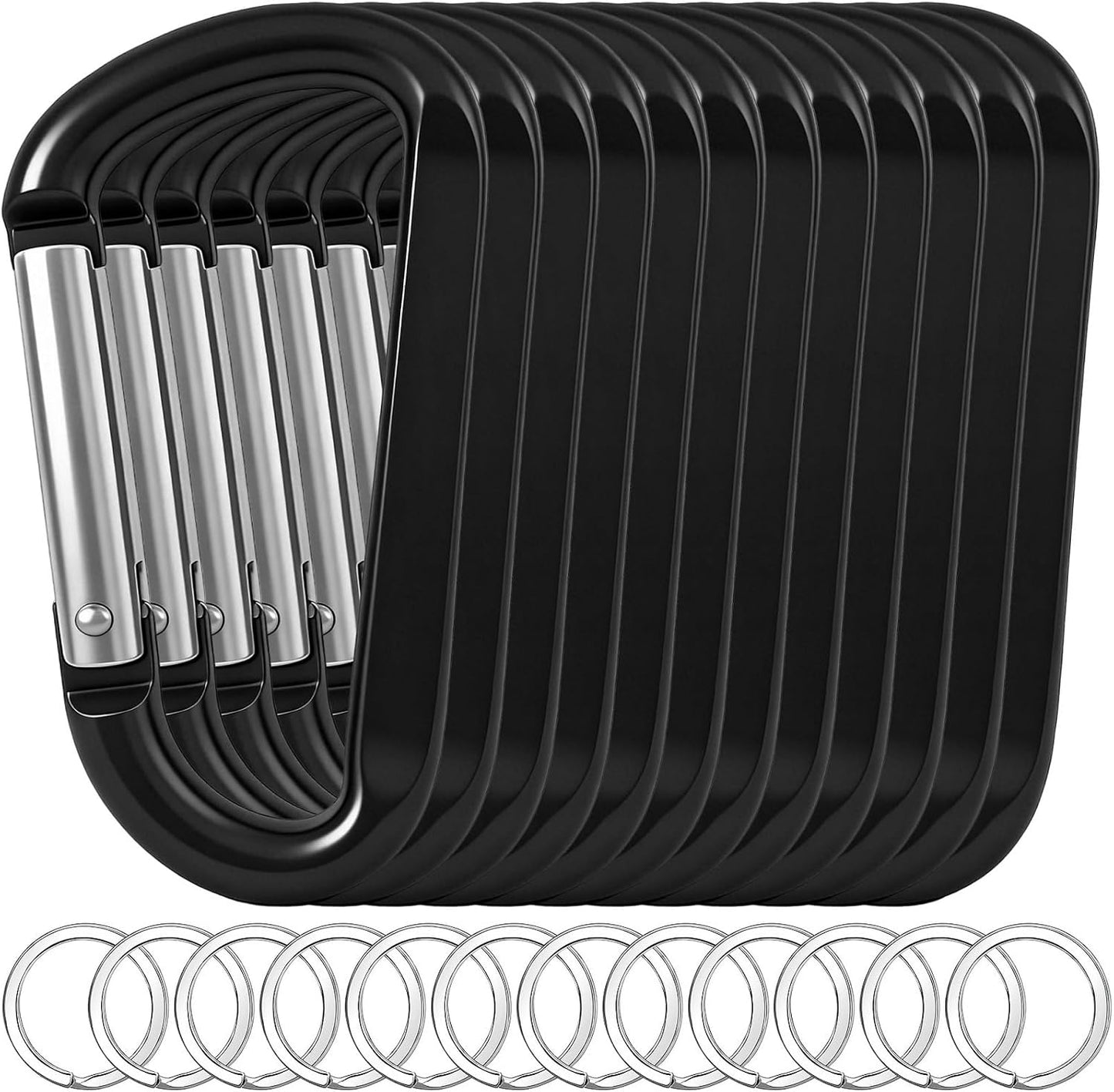 12 Clips Mosquetón Aluminio 3pulg Hebilla
