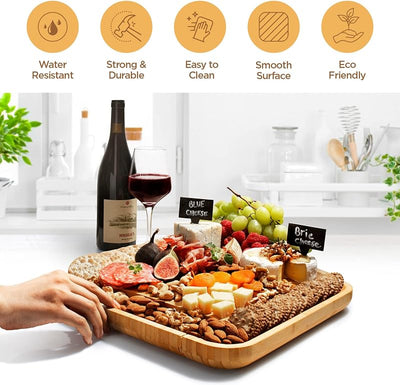 Set regalo tabla embutidos y queso bambú con aceite