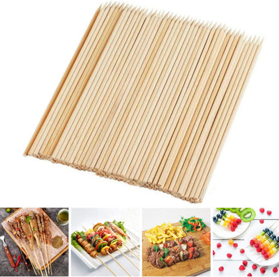 Brochetas bambú 10pulg para shish kabob parrilla 100uds