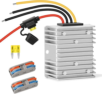 Convertidor voltaje 24v a 12v 20a 240w impermeable carrito golf