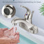 Grifo baño 4" níquel cepillado desagüe varilla 1.2GPM