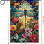 Bandera jardín estilo retro floral doble cara rústica