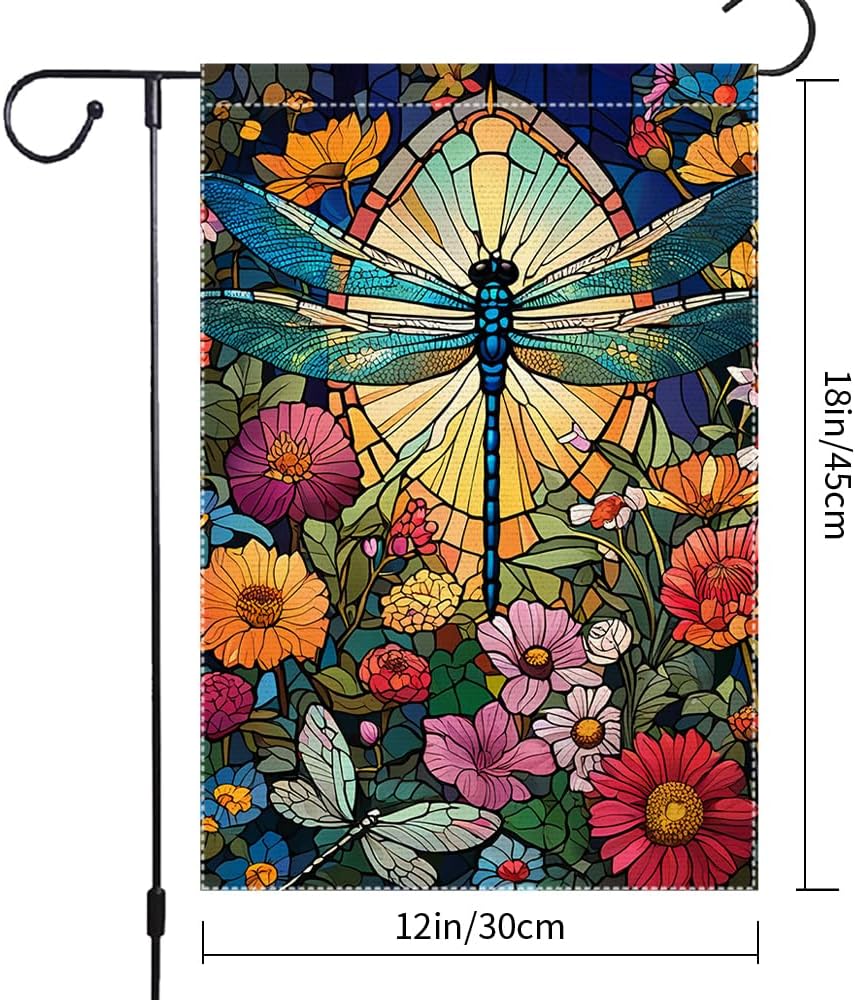 Bandera jardín estilo retro floral doble cara rústica