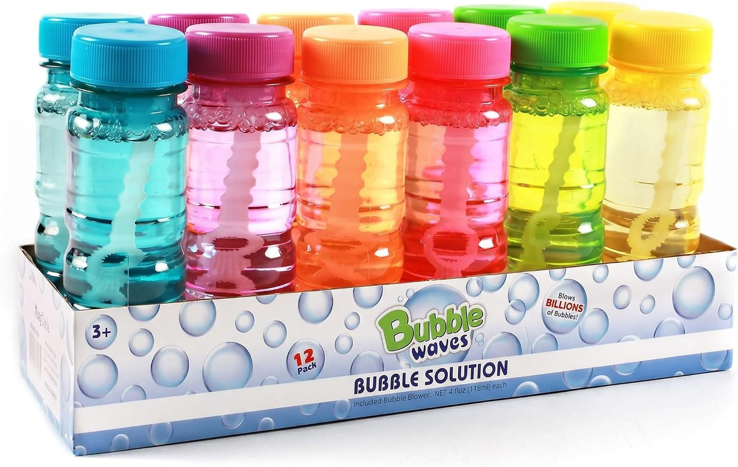 Pack 12 Botellas Burbujas 4oz Set Colores Surtidos