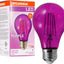 Bombilla LED filamento vidrio púrpura A19 4.5W E26