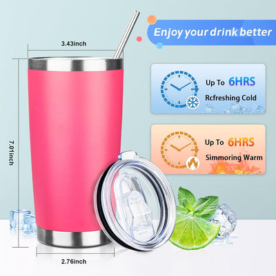 Vaso térmico acero inox con popote y cepillo 20oz