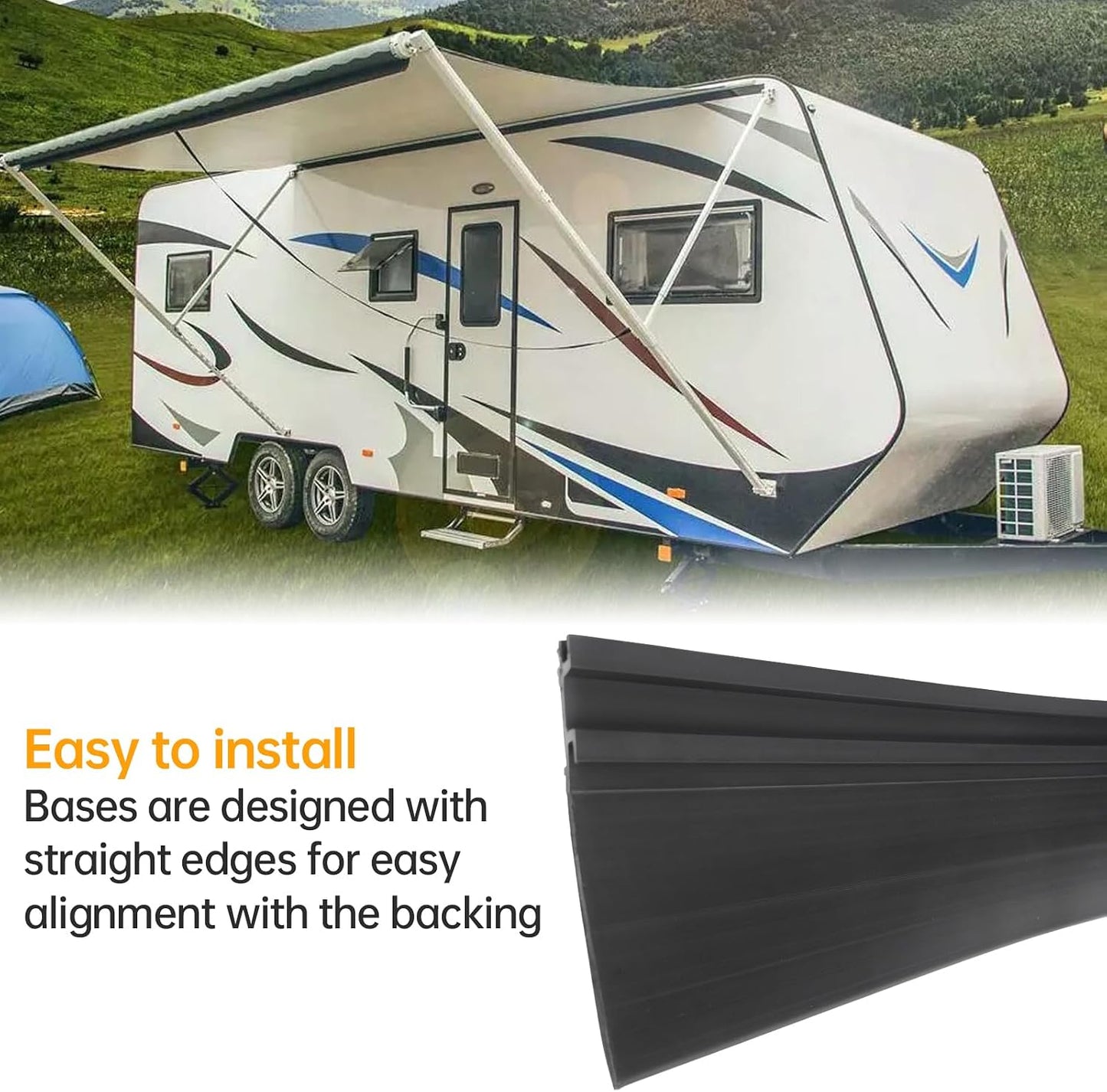 Sello limpiaparabrisas caravana goma negra 1/2x2.75" 35pies