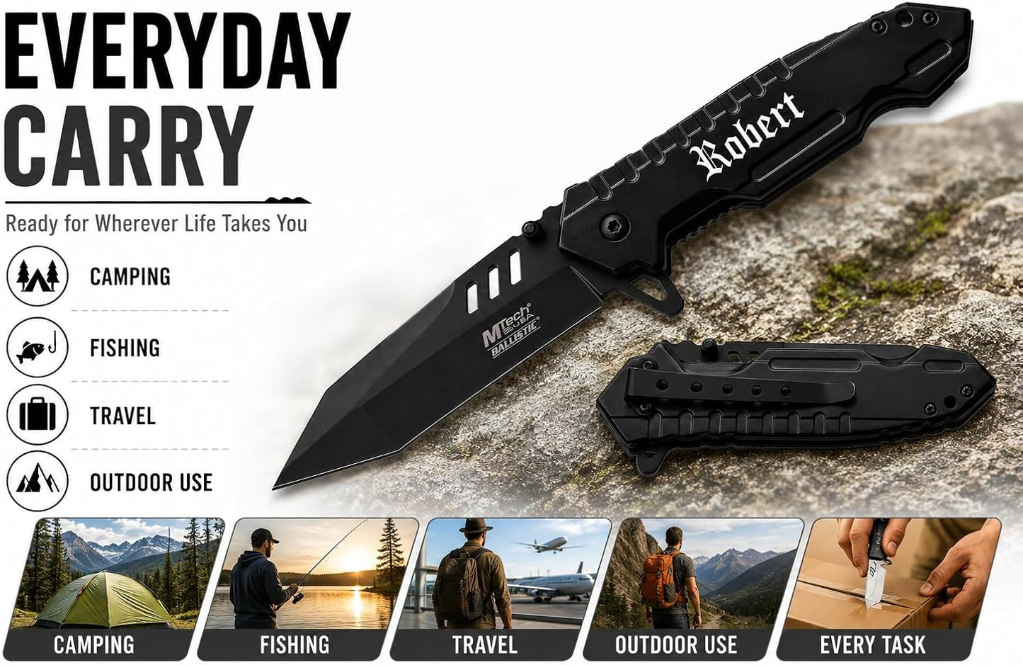 Cuchillo plegable metal pocket negro