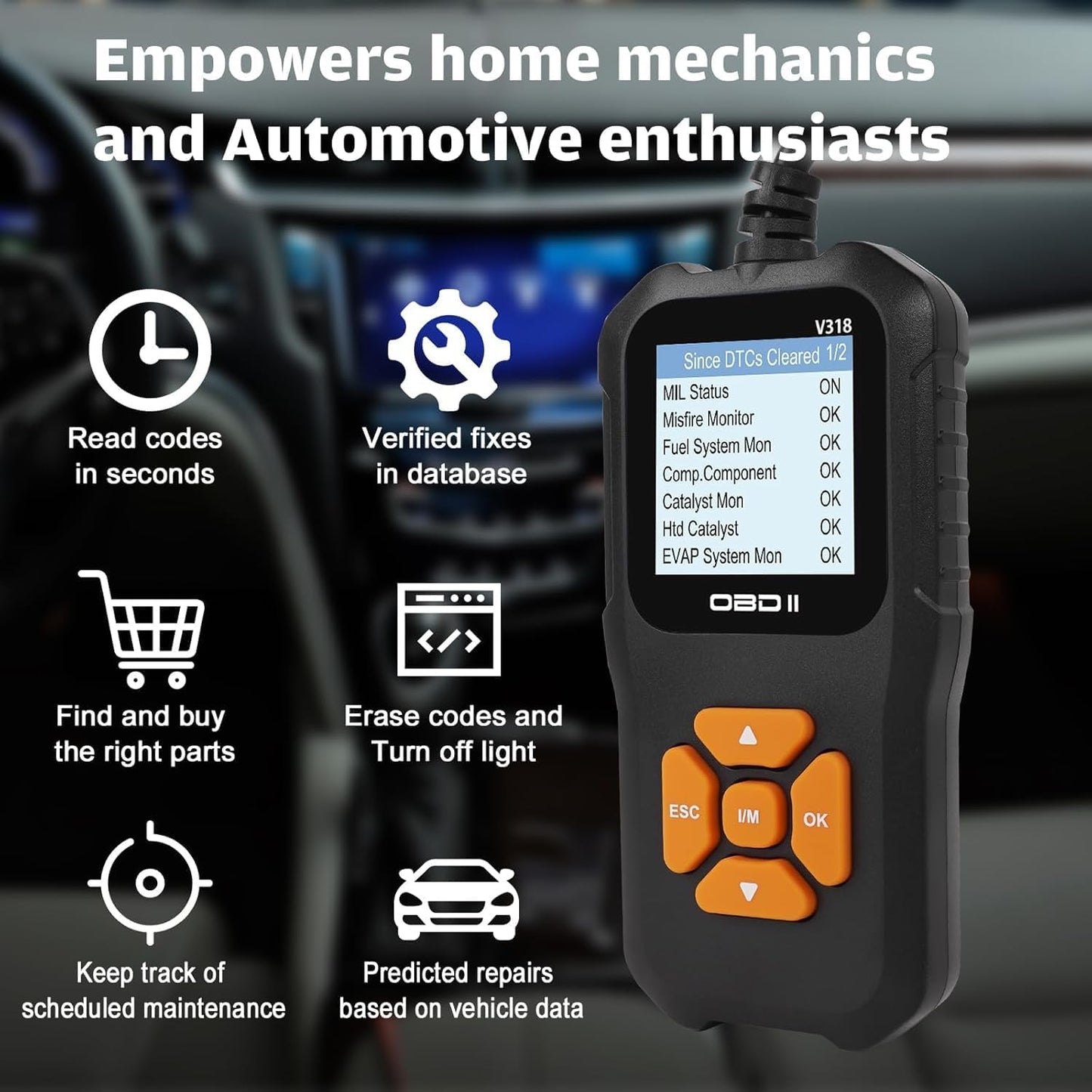 Escáner OBD2 para diagnóstico de fallas del motor
