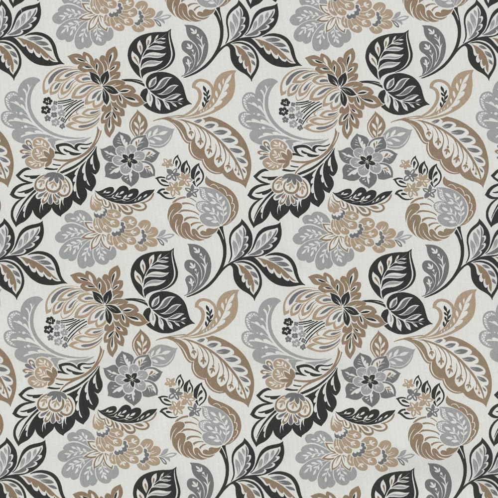 Cojín floral sofá 18x45" resistente negro/bronceado