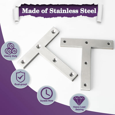 Soportes planos acero inox 4.724" para muebles