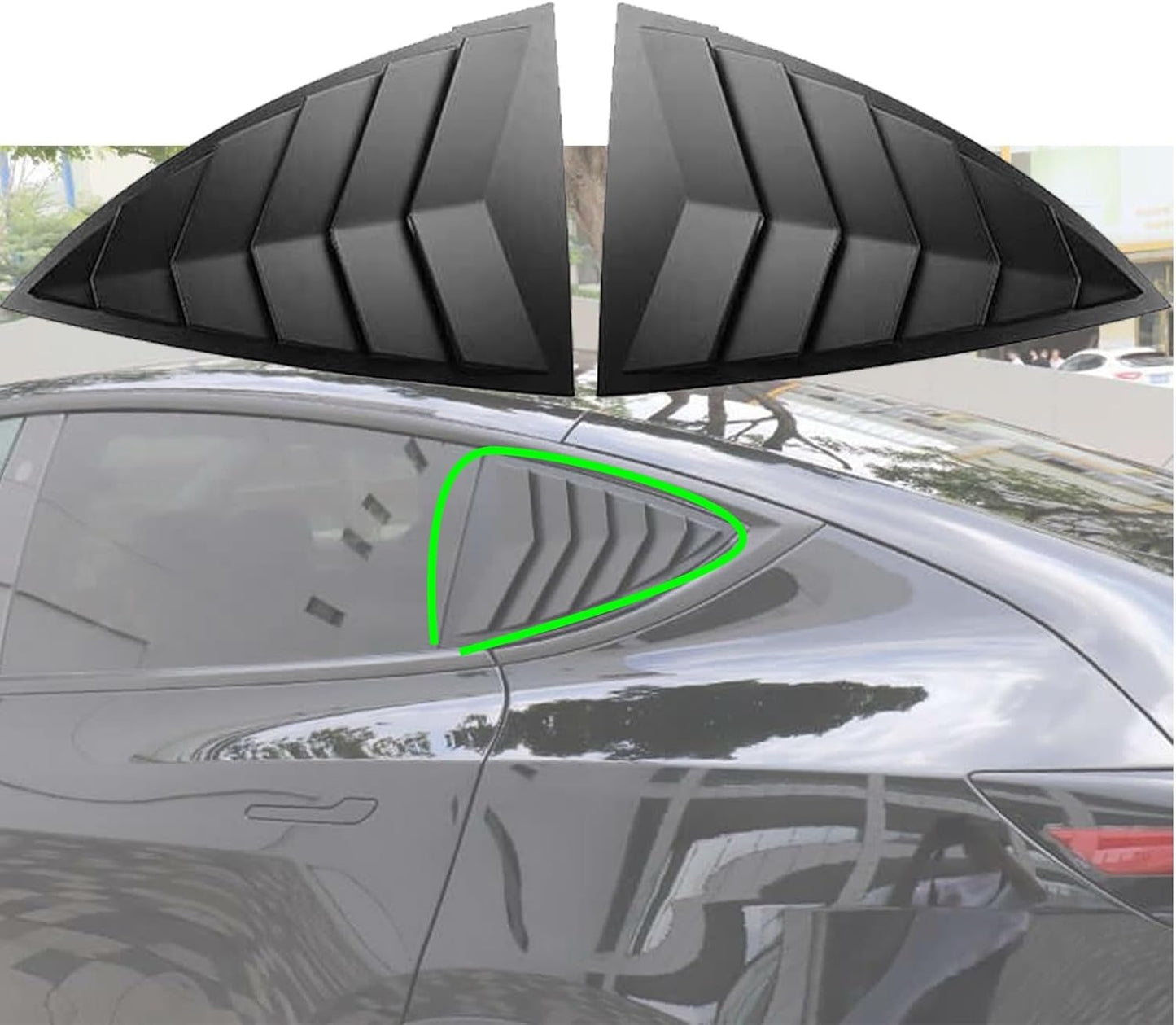 2 Fundas Rejilla Ventana Model Y Estilo Deportivo Negro Mate