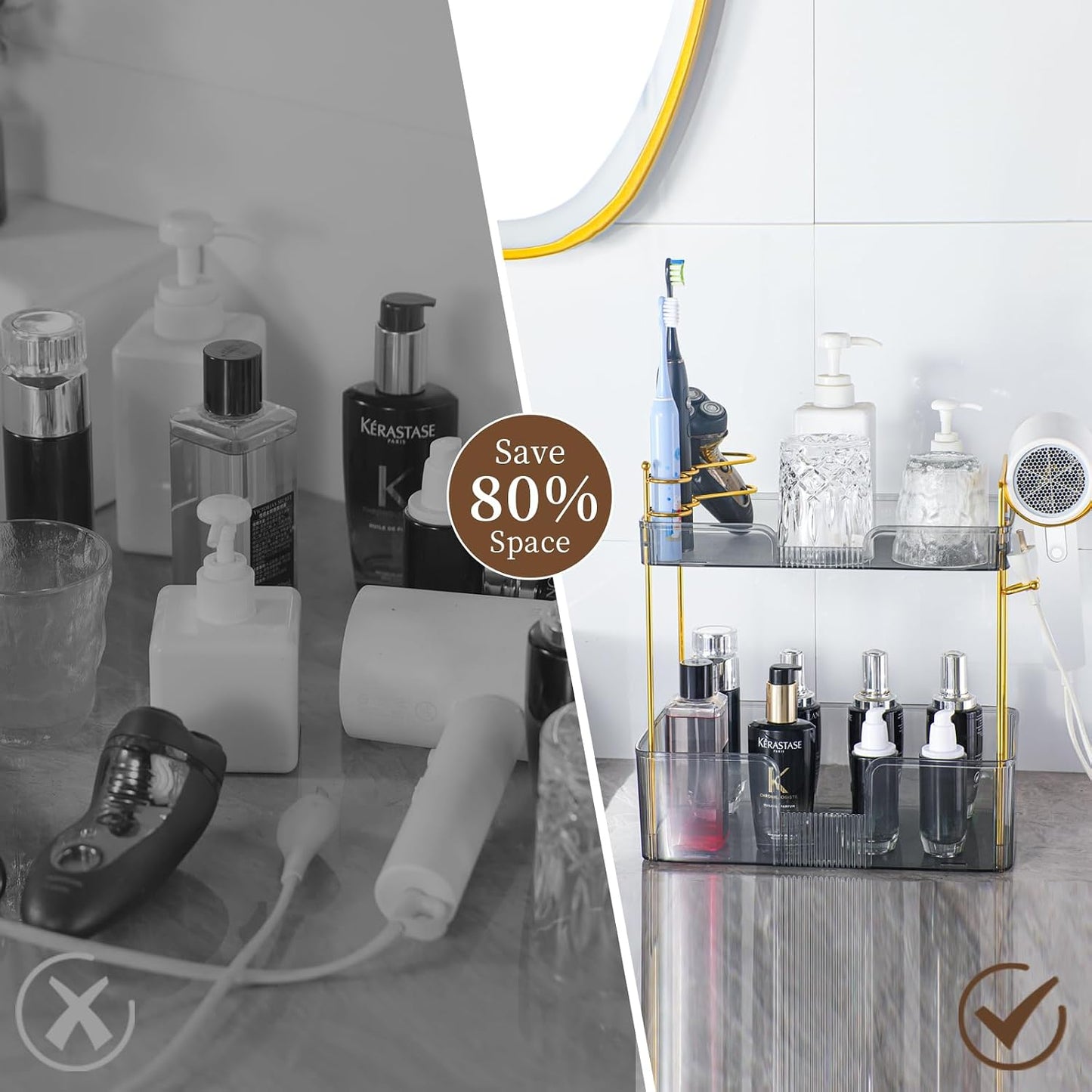 Organiz. baño grande para encimera y tocador
