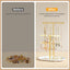 Organiz. joyas 2 niveles soporte exhibicion blanco dorado
