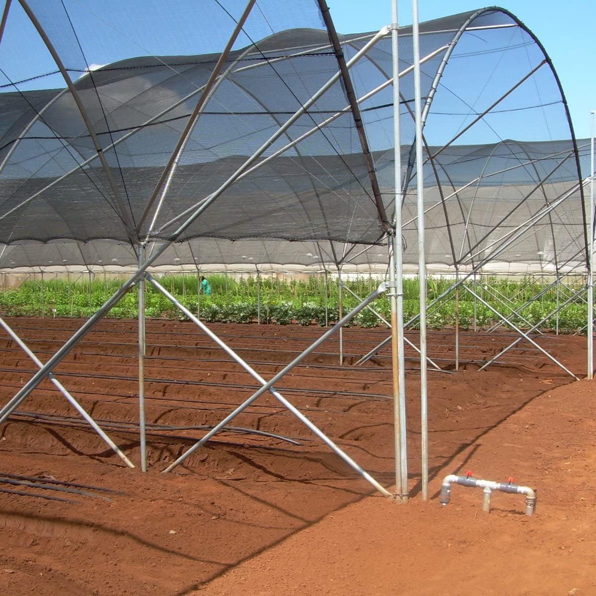 Tela sombra 40% 6.5x20ft negro con clips para plantas