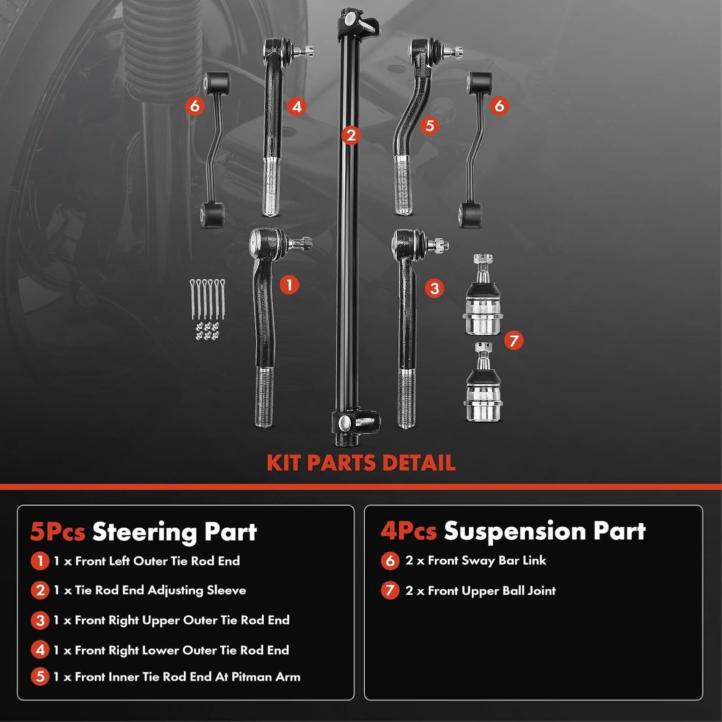 Set 9 Pzas Suspensión Jeep WJ 99-04