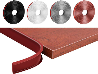 Bandas borde U para muebles 0.47pulg x20ft marrón duradero