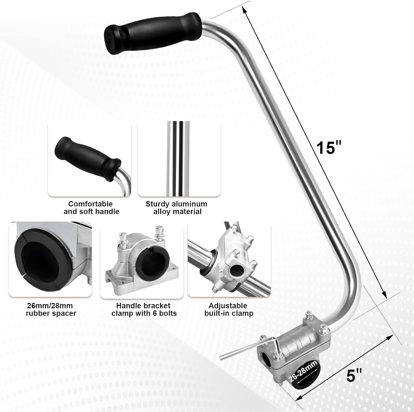 Mango ergonómico recortadora con clip soporte extensión