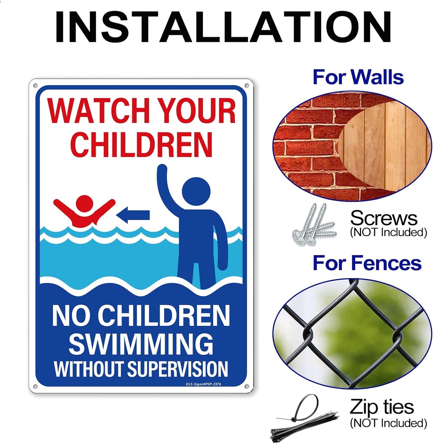 2 Carteles Aluminio Piscina 14x10" No Bucear