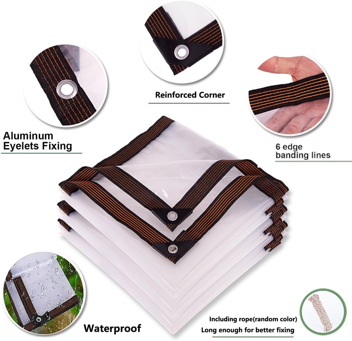 2 Pzas Lona Transparente Resistente 39x79" Multiusos