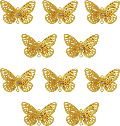 10 Pzas Mariposa Dorada Colgante Ornamento