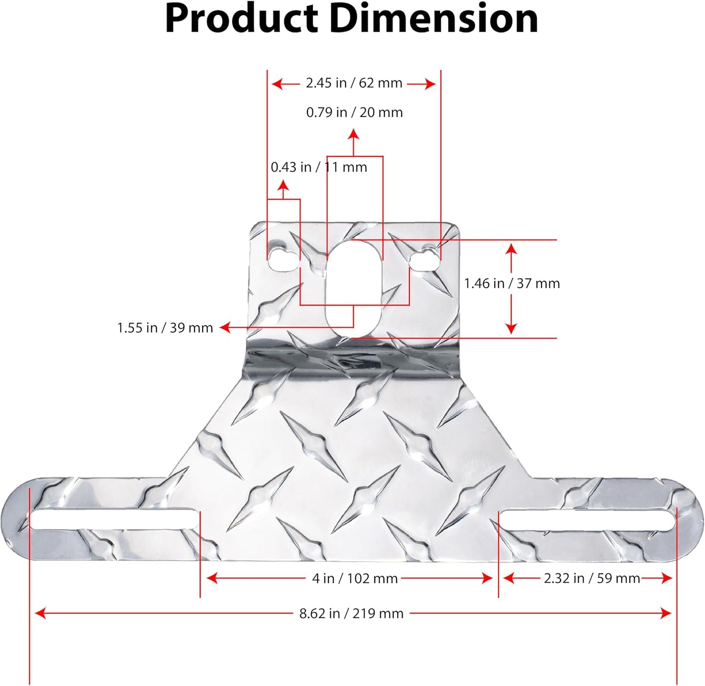 Kit soporte matrícula remolque adhesivo reflectante duradero