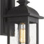 Aplique pared exterior vidrio granulado negro mate luces
