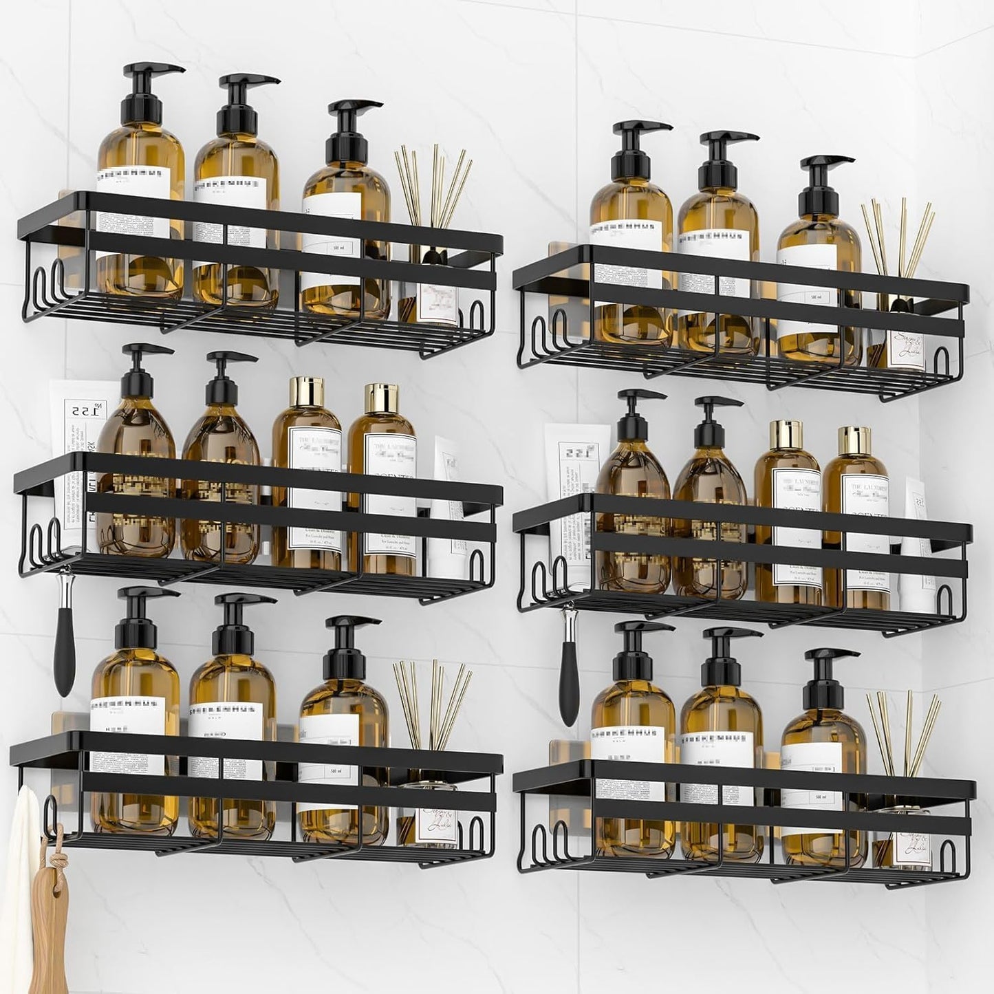 2 Organiz. ducha acero inox colgante adhesivo