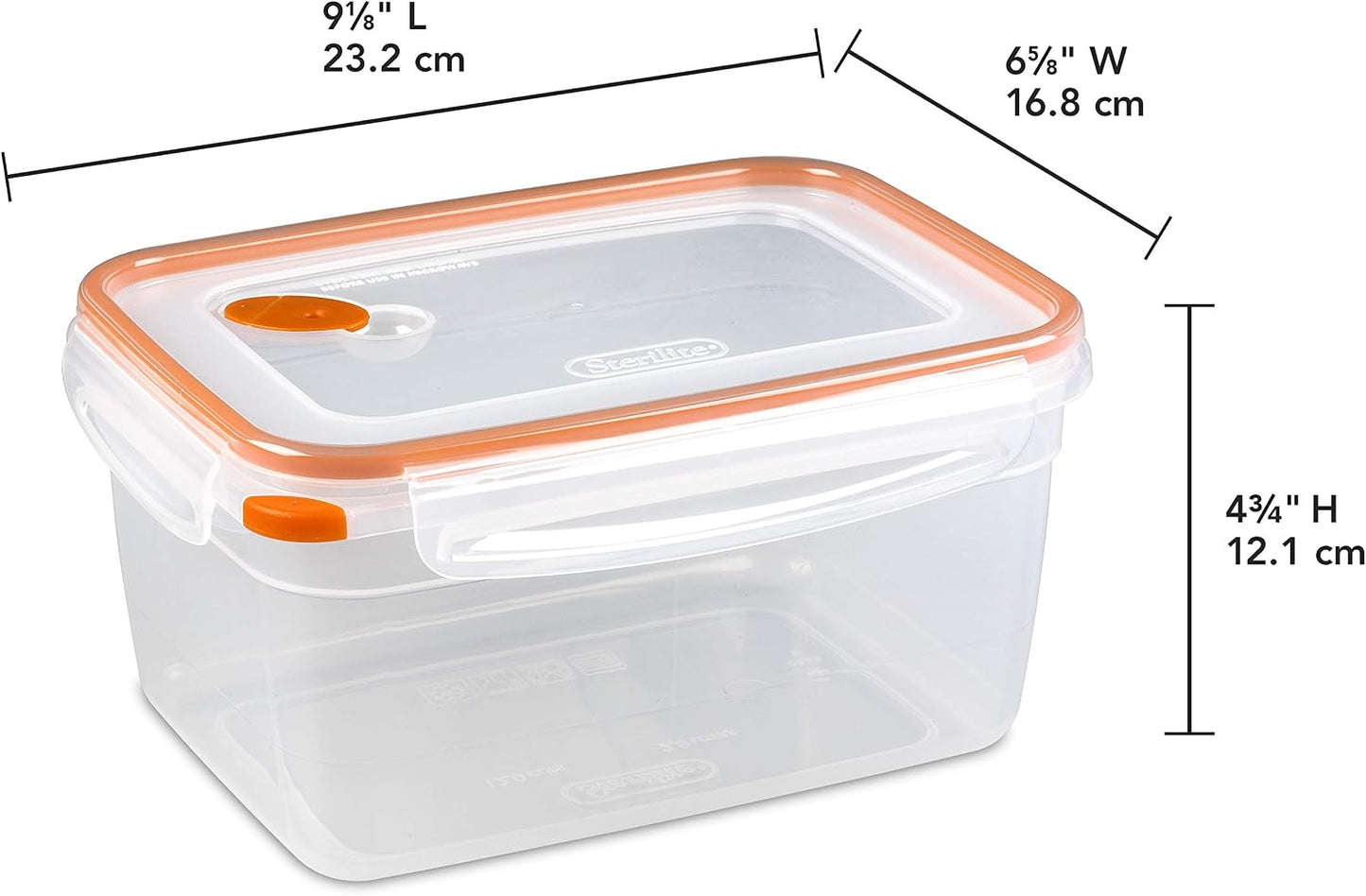 6 Pzas Recipiente Alimentos Tapa Pestillo Transparente