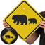 Señal cruce oso aluminio reflectante 3M 12x12pulg