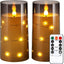 Velas LED con tira luces estrellas 3D pack 2 blanco