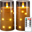 Velas LED con tira luces estrellas 3D pack 2 blanco