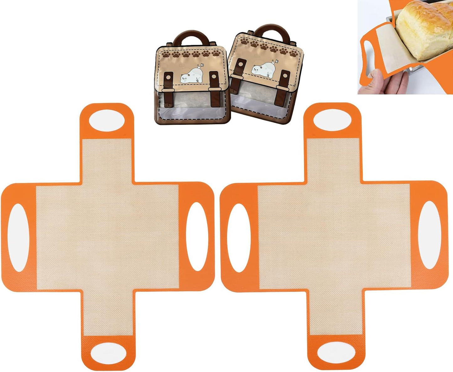 Forro silicona pan 4 asas 2 eslingas reutilizables 9x5pulg
