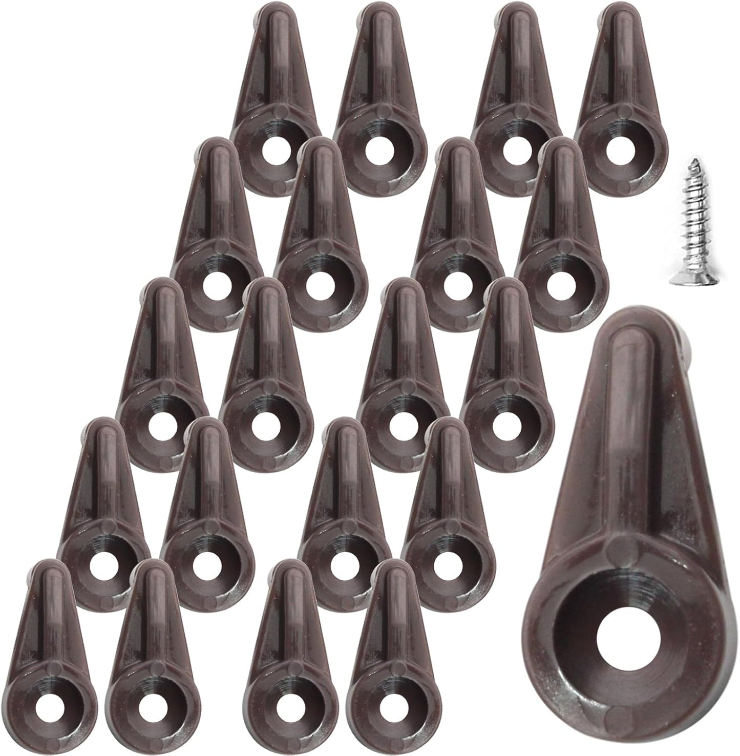 50 Clips Plástico para Colgar Espejos y Ventanas Marrón