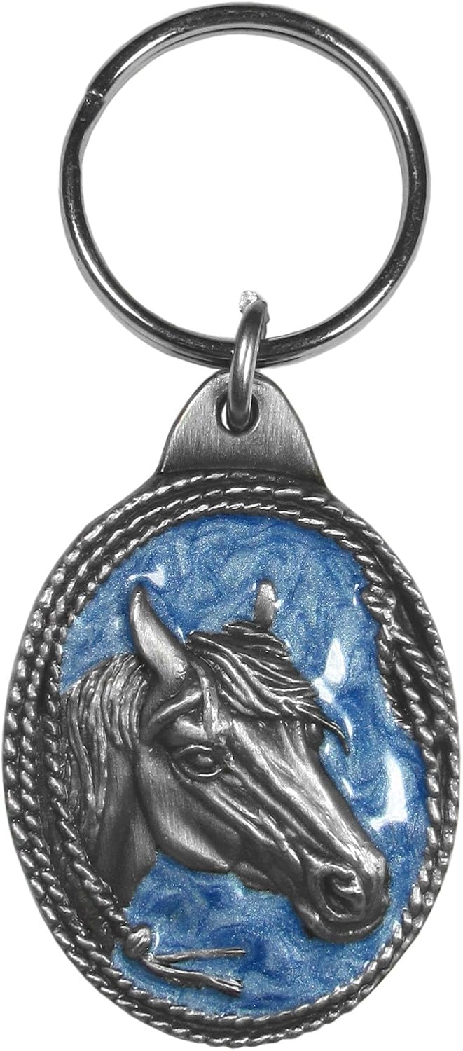 Llavero caballo metal cuerda pintada a mano