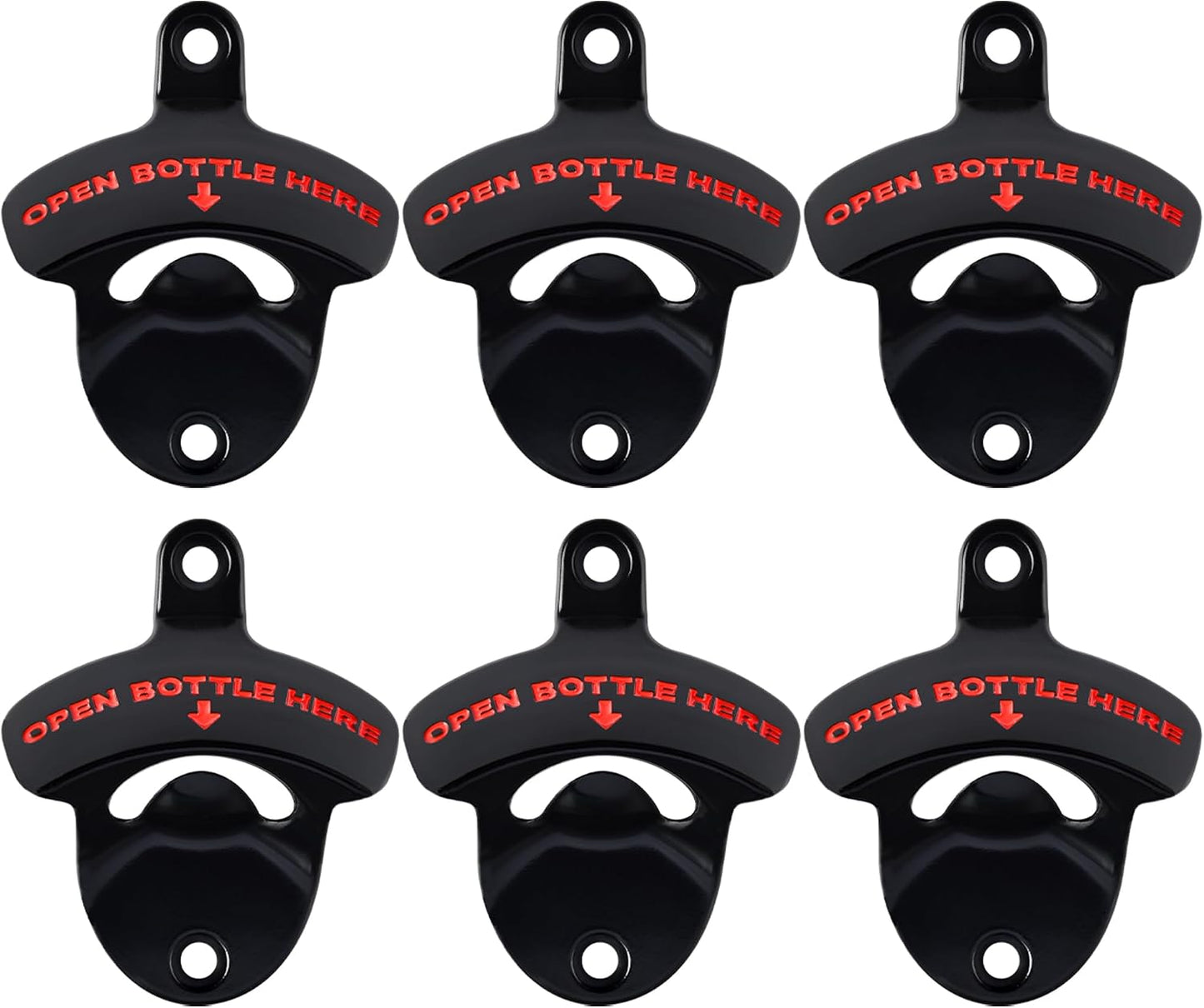 Abridor inox pared negro rojo set 6