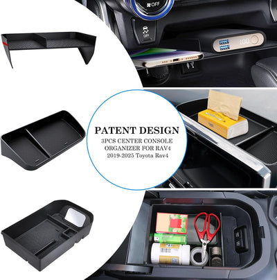 Organiz. consola central Toyota RAV 2019 caja almacenamiento