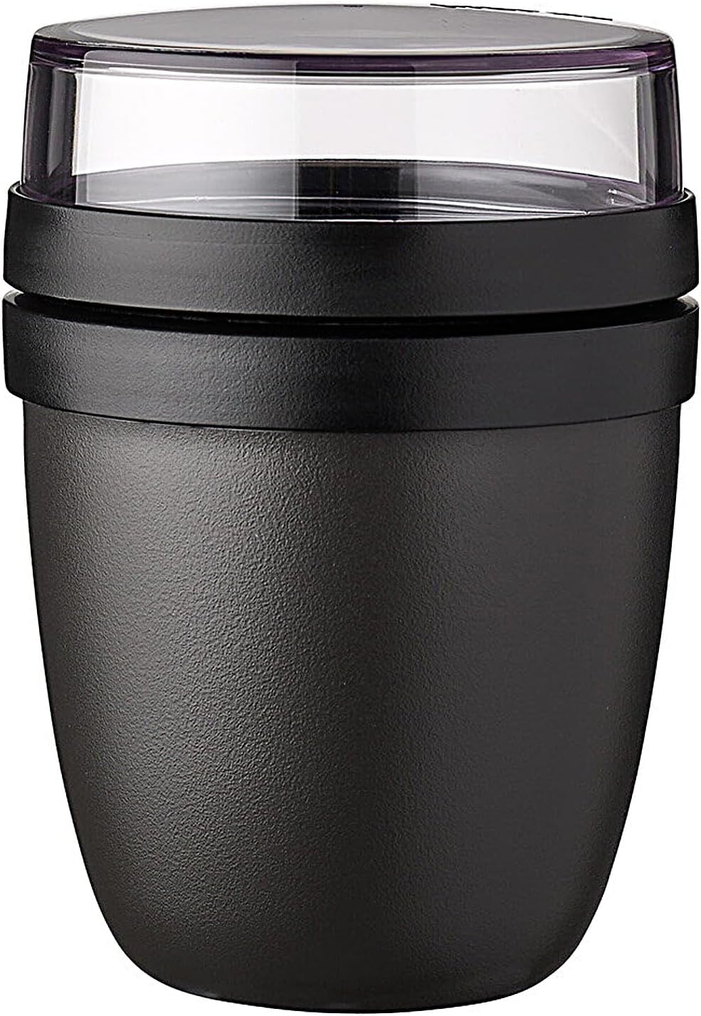 Tarro avena noche 10.1oz con compartimentos negro nórdico