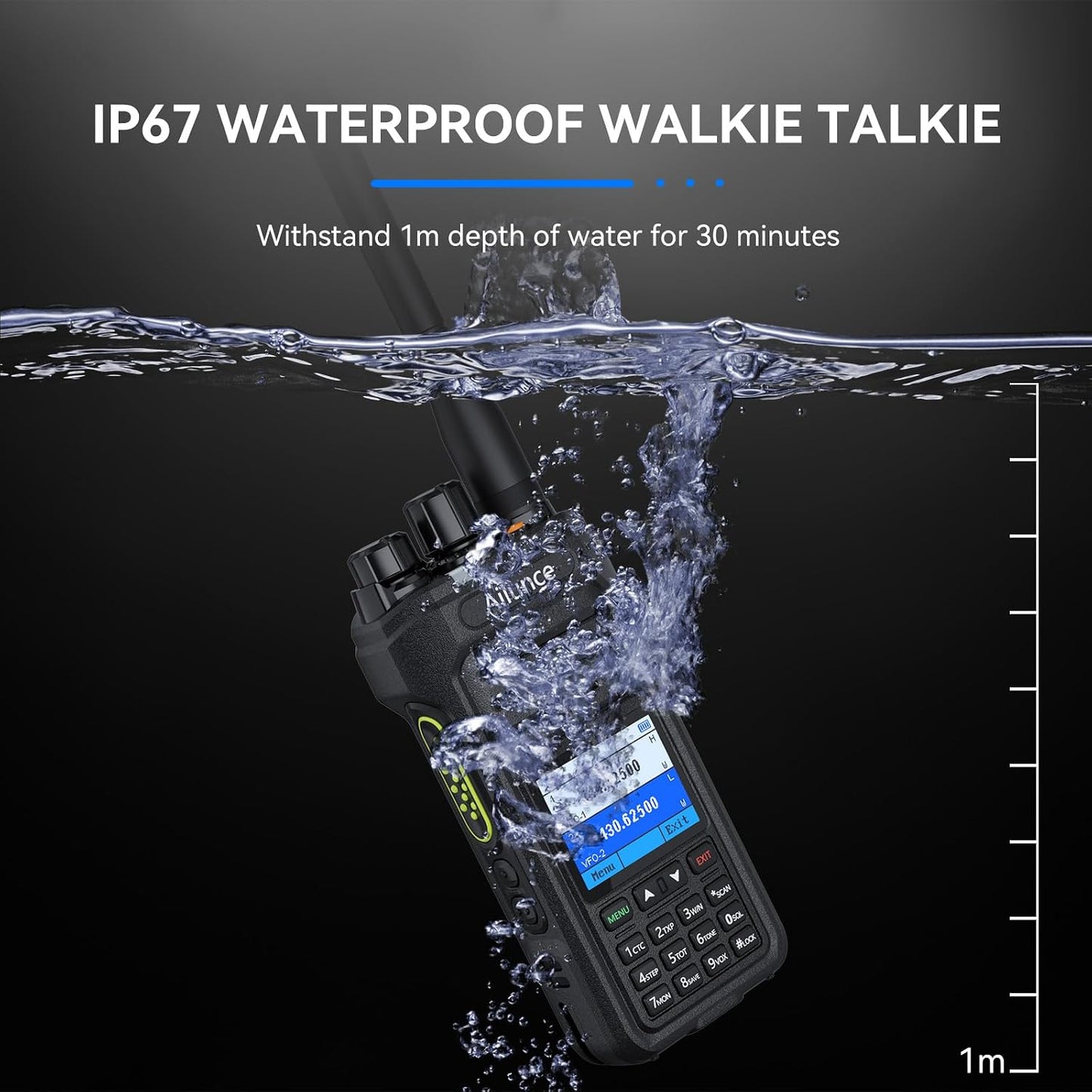 Radio portátil doble banda IP67 con alerta NOAA