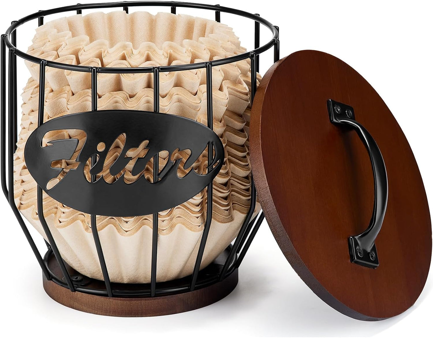 Soporte filtros café 8-12 tazas cesta alambre negro