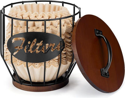 Soporte filtros café 8-12 tazas cesta alambre negro