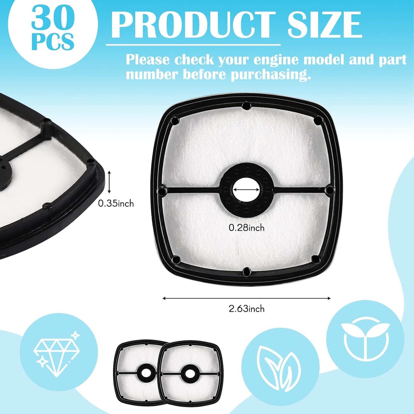 30 Filtros Aire Comp Echo SRM210 SRM225