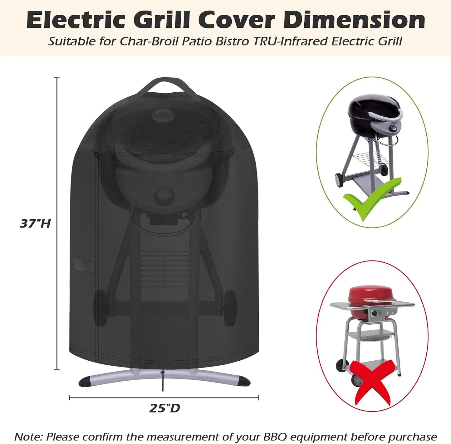 Cubierta impermeable parrilla eléctrica Charbroil 25"